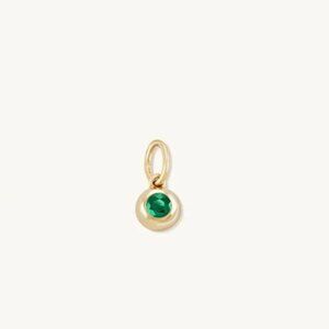 Mejuri Birthstone Sphere Charm Emerald 14K Gold